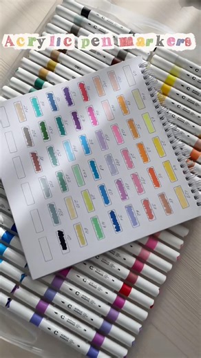 Acrylic Marker Color Chart 🎨 | Satisfying Color Swatches #shorts #acrylicmarkers #coloring #markers