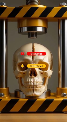 Hydraulic Press vs Resin Skull Replica | Extreme Pressure Test (ASMR)