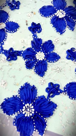 Pearl Embroidery Fabric Making Machine | Industrial Multi Head Net Embroidery #PearlEmbroidery