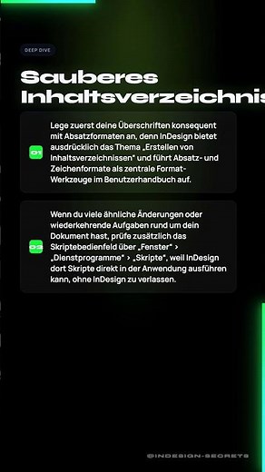 Inhaltsverzeichnis in InDesign sauber vorbereiten