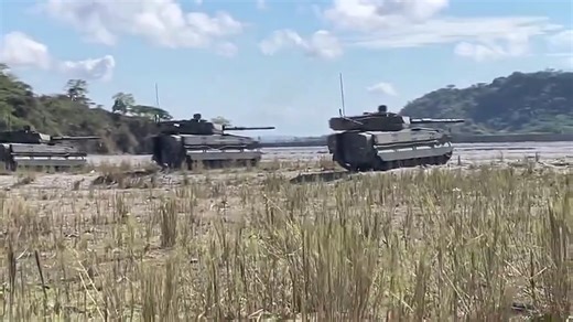 For the first time, the Philippine Army used its newly acquired Sabrah light tanks in the live-fire phase of the Combined Arms Training Exercise Katihan at the Colonel Ernesto Rabina Air Base in Capas, Tarlac. The tanks are armed with 105mm cannons. | via Bianca Dava, ABS-CBN News | ABS-CBN News
