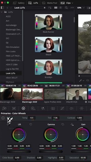 Fastest way to white balance in DaVinci #cinematic #videoediting #davinciresolve #davinciediting