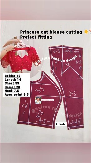 Princess Cut Blouse Cutting | Perfect Fitting Blouse Drafting Step by Step | Easy Method Hindi