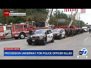 Procession escorts fallen Alhambra police officer after chase ends in fatal crash