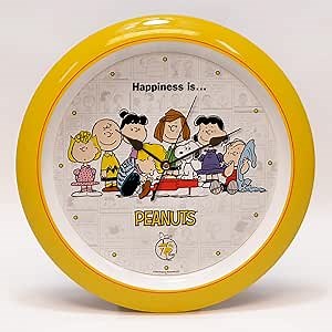 Mark Feldstein, Peanuts 75th Anniversary Happiness is Sound Clock, Yellow, 13 Inch