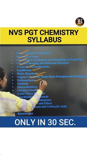🧪 NVS PGT Chemistry Syllabus