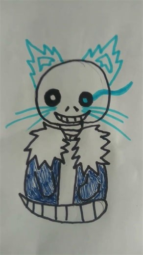 I draw sans the skeleton as a cat #edit #drawing #undertale