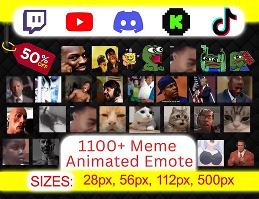 1100  Animated Meme Emotes Pack for Twitch, Discord & Youtube | Funny Streamer GIF Emoji Bundle | Meme GIF PNG Mega Pack - Etsy
