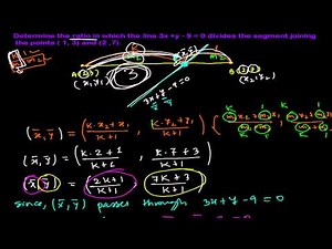 How to Determine the Ratio by which a Line Divide a Line Segment in Coordinate Geometry Video Lecture - Class 10