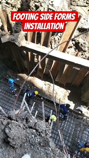 Footing side forms installation. #construction #shorts