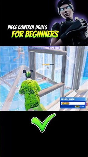 PIECE CONTROL DRILLS FOR BEGINNERS✅ #fortnitepractice #fortnitemap #fortnitebeginner