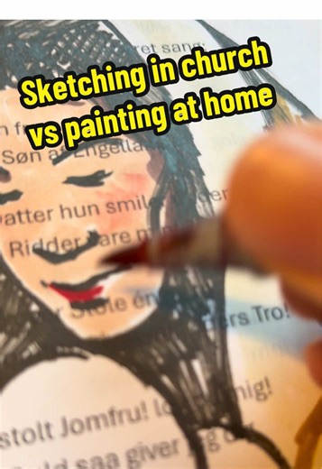 Sketching in church vs painting at home #art #painting #draw #church #artist