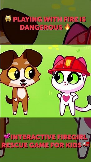 DO NOT PLAY WITH FIRE 🔥 FIREGIRL RESCUE INTERACTIVE GAME FOR KIDS 😻 #shorts #safety