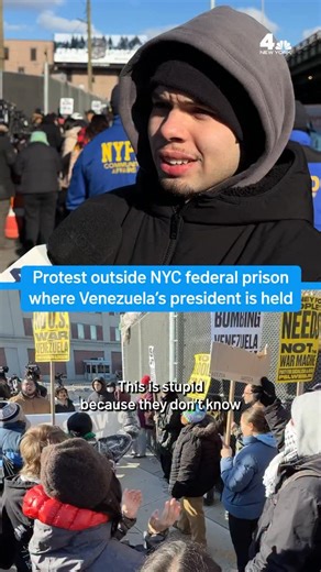NBC New York on Instagram: "Nicolás Maduro and his wife are being housed at the Metropolitan Detention Center in Brooklyn, awaiting their first court appearance scheduled for Monday. Since they arrived there late Saturday night, there have been a steady stream of people stopping outside — some to celebrate the leaders sitting in a prison cell, others to protest how they were captured."