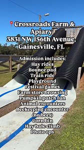 📣Crossroads Farm & Apiary is open weekends through November 3rd! https://fun4gatorkids.com/Whats-Happening/Farm-Fun/Crossroads-Farm-and-Apiary-Fall-Festival-and-Corn-Maze/View-details Activities Include: Pumpkin Patch, Crop Maze, Bounce Pad, Hay Ride, Train Ride, Moo Train, Flower Fields, U-Pick Flowers, Shopping, Pumkin' Chunkin', Paintball Target Practice, Face Painting - on most weekend days, Festival Games, Playground, Animals, Corn Bin, Hay Bale Jungle Gym, Photo Ops, Beekeeping Encounter 