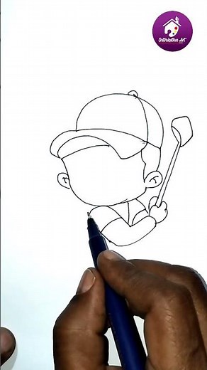 How To Draw a Cartoon Golf Player | Easy Cartoon Drawing #chitrakutheeart #drawingideas