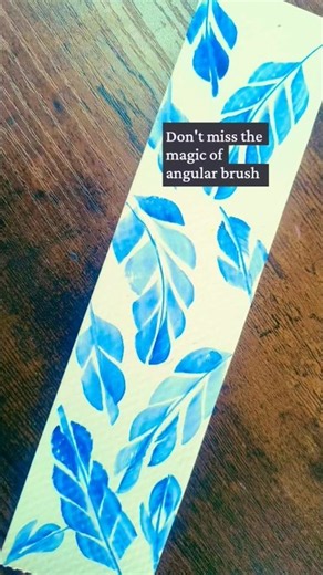 Angular Brush Magic! 🌿🎨 | watercolor #shorts #bookmark
