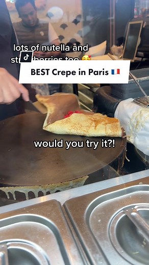 Best Crepes in Paris - Nutella and Strawberry Crepe at Happy Caffé
