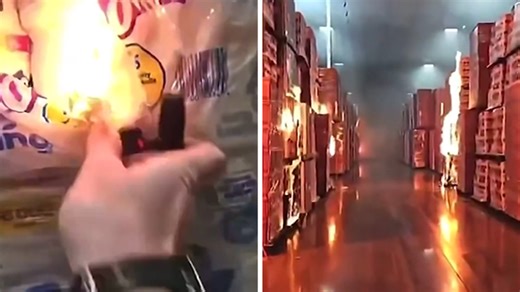 Insane Video Shows Man Starting California Warehouse Fire