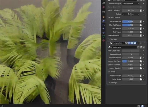 10K views · 239 reactions | Create procedural fern-like plants using Alex Martinelli's free Blender setup. Download here: https://80.lv/articles/generate-procedural-fern-like-plants-in-blender | 80 Level | Facebook