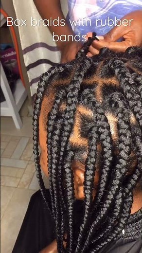 How to start box braids with rubber bands /beginner friendly👌