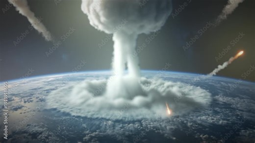 Dramatic universe destruction scene. Vivid imagery of cosmic and atmospheric annihilation. Striking visualization of catastrophic planetary and atmosphere obliteration