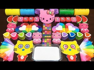 RAINBOW KITTY Slime ! Mixing Random Things Into GLOSSY Slime !! ASMR Tom Slime 2326