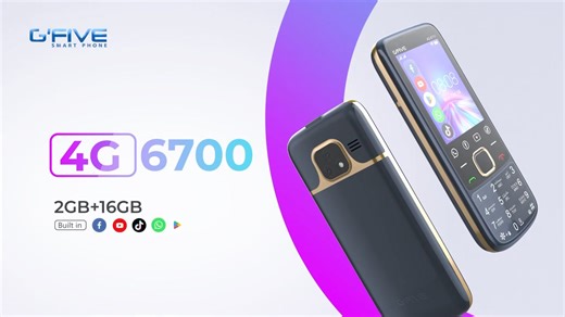 Introducing The G'Five 4G Smartphones. 🔥 Fastest touchscreen, powerful MTK 6739 Quad Core Processor, and 2GB RAM Plus 16GB ROM. 🌟 Loaded with Google Play Store, Facebook, WhatsApp, YouTube, and TikTok. ⚡️ Super-fast charging, 4000mAh battery for all-day use. Upgrade to G'Five Today. | G'Five Mobile