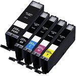 Compatible Canon 250XL 251XL Ink Cartridges 5-Pack - High Yield: 1 PGI-250XL Black and 1 CLI-251XL Black, 1 Cyan, 1 Magenta, 1 Yellow