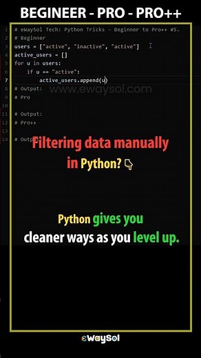 Python Beginner → Pro → Pro++ – Filtering Real-World Data the Pythonic Way (Python TIP 5) #python