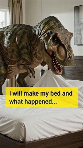 what happened when T-rex wants to make bed...😱🤔