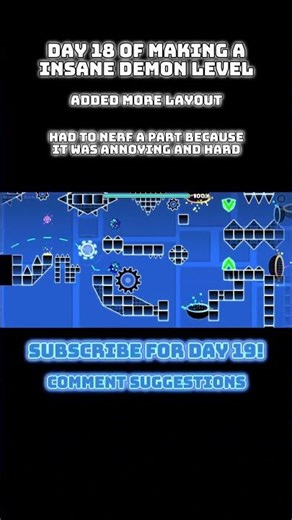 Making a geometry dash level day 18 #gd #geometrydash #gdupdate