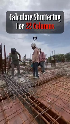 Aura Nirman on Instagram: "Shuttering Calculation for 22 Columns — Clear, Accurate & Site-Ready! 🛠️ Exact plywood, timber, props, and shuttering oil quantities calculated so your site runs without delays. Perfect for contractors, site engineers, and builders who want fast, accurate material planning. Which calculation should I break down next — beams, slabs, or footings? 👇 [Shuttering calculation, column formwork, plywood sheets, timber studs, construction takeoff] #Construction #Formwork #Shu