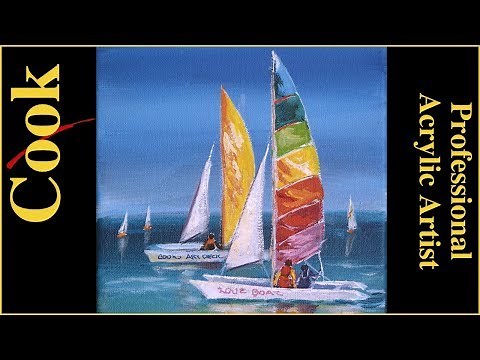 Paint the Colors of Summer with Hobie Cat Sailboats Acrylic Painting Tutorial with Ginger Cook