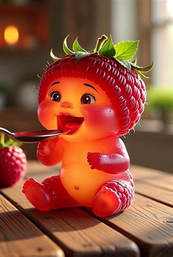 🍓 Raspberry Baby Takes a Sweet Bite | Cinematic Cute