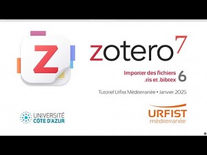 06 - Zotero 7 - Importer des fichiers au format .ris ou .bibtex