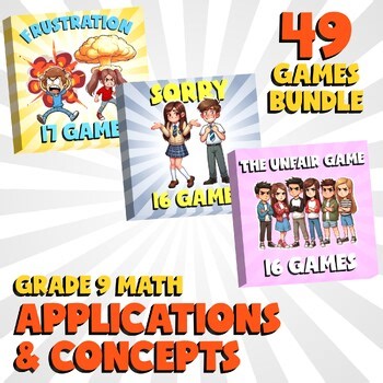 49 No Prep Math Games D - Applications & Concepts - Grade 9 Review Activity