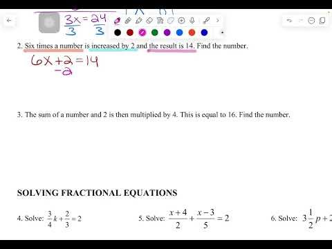 Notes 10 - Writing and Solving Equations with Algebraic Phrases
