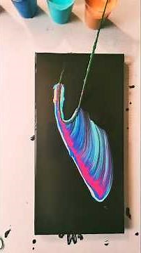 Creating Feather with String Pull Acrylic Pouring Technique🪶