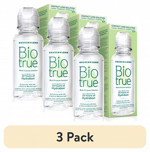 (3 pack) Biotrue Original Multi-Purpose Contact Lens Solution and Cleaner with Lens Case, 2 fl oz