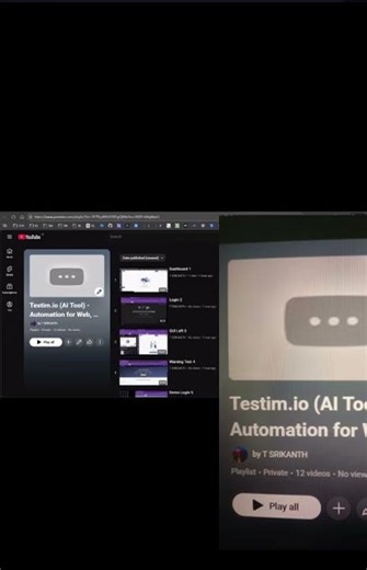 My First Youtube Playlist#AI Tool @Testim.io (12 Parts)