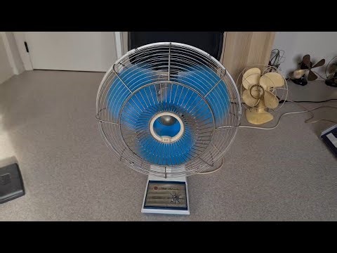 Vintage 60s' rare KDK full automatic DE LUXE all metal 17" fan - before restoration
