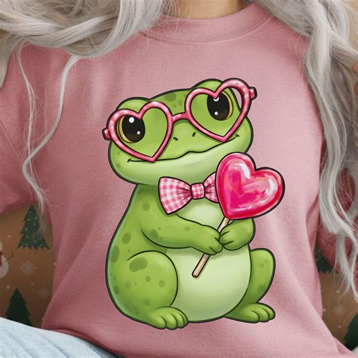 Funny Frog Valentine PNG, Heart Glasses Clipart (digital Download - Etsy