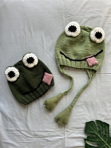 Frog Hat, Frog Hat Kids, Frog Knit Hat, Frog Beanie, Frog Hat Adult, Character Beanie, Frog Lover Gift, Frog and Toad, Wild Things, Nature - Etsy