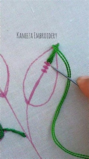 Open fishbone stitch embroidery