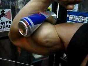 Bodybuilder Crushing Can