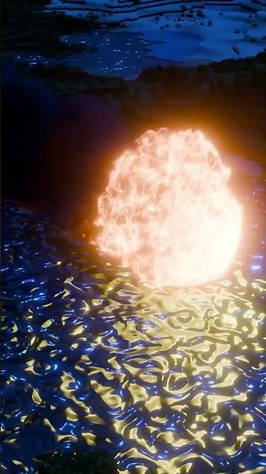 Minecraft Animation 🔥 fire ball realistic VFX (Blender) #shorts #minecraft