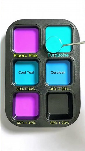 Create 4 colors from 2 colors #asmr #colormixing #mix #acrylicpainting #colors #satisfying #pink