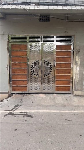 🔥 Trending Main Gate Design | Stainless Steel + Wooden Finish | Luxury Entrance Look