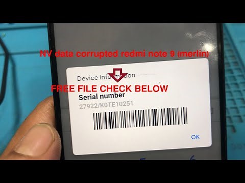 Redmi Note 9 Nv Data Is Corrupted Solution Without ENG free nv file download imei null fix